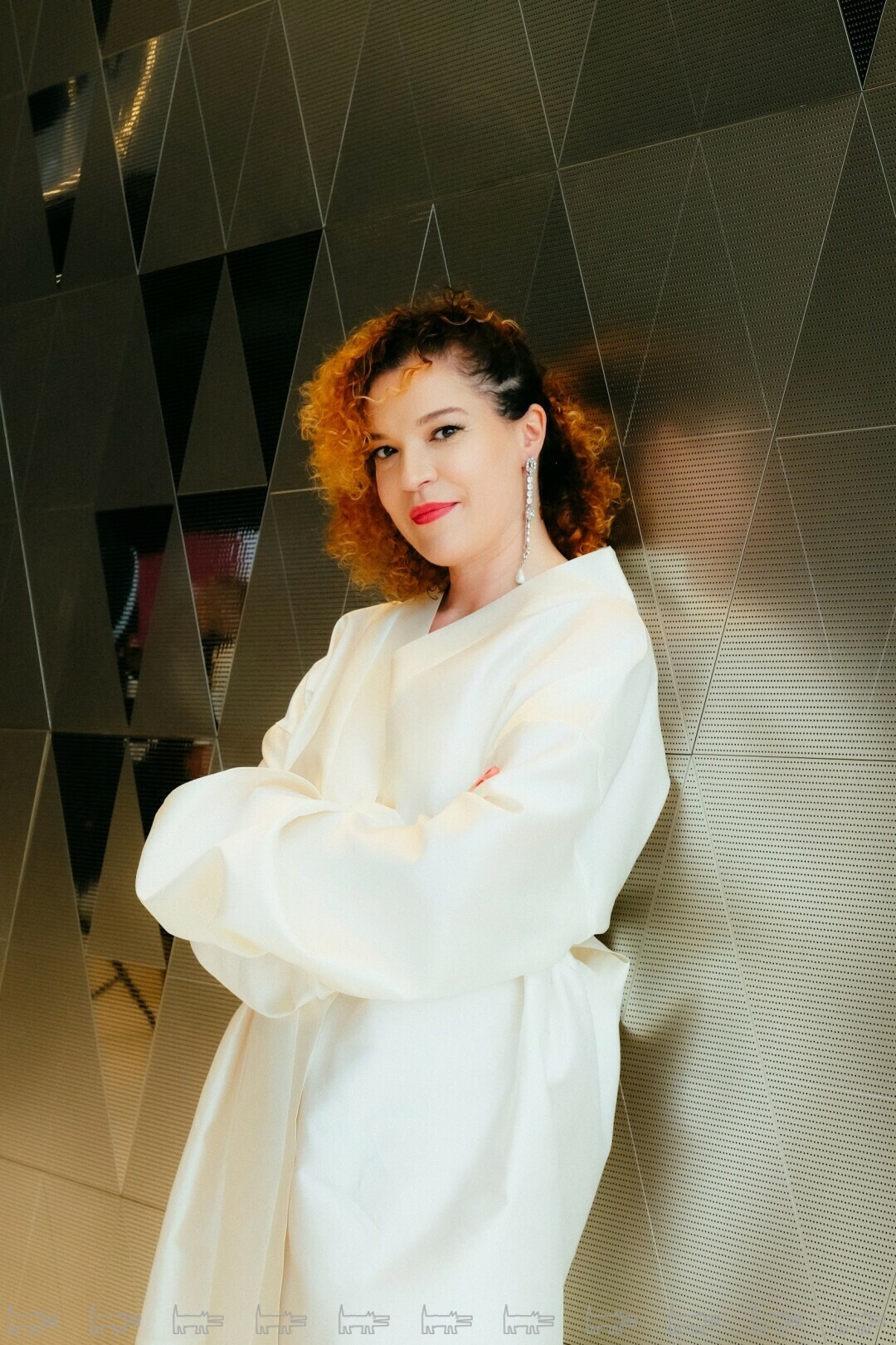 На Ксении: платье и серьги OLGA MAKI