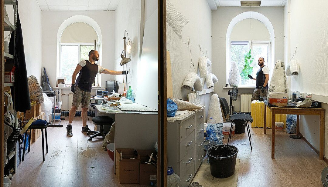 Александр Чубарь в мастерской