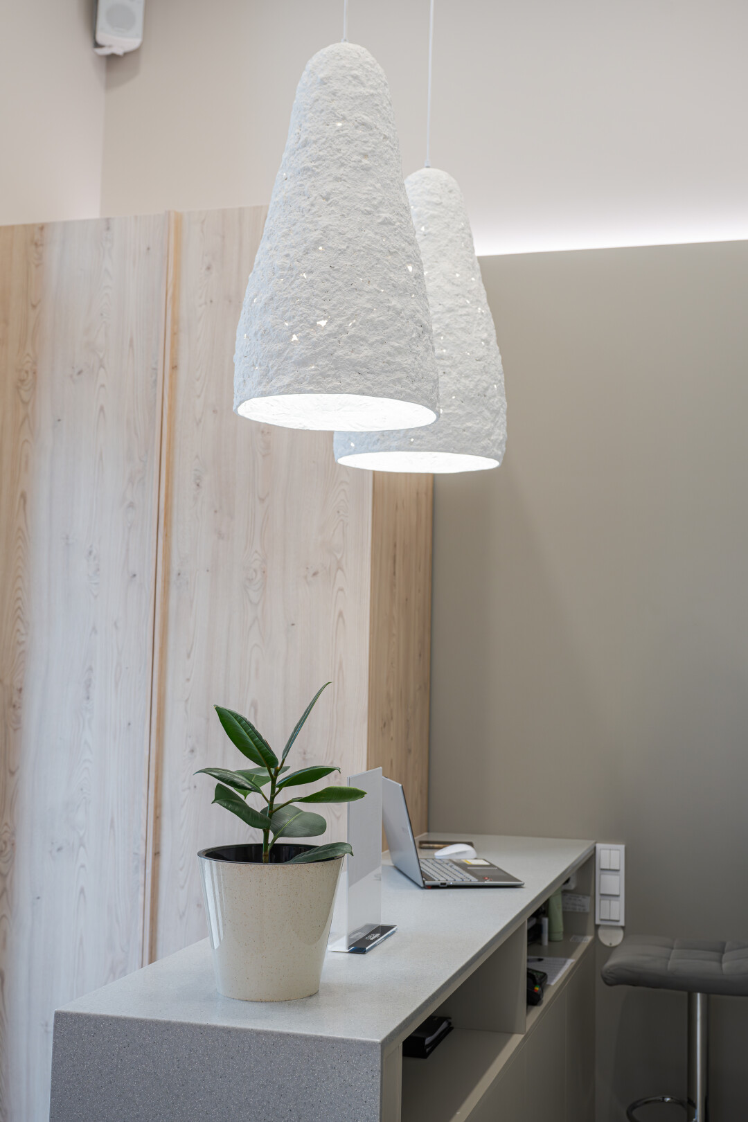 Светильники от студии Tayga Design в интерьере салона красоты Maija