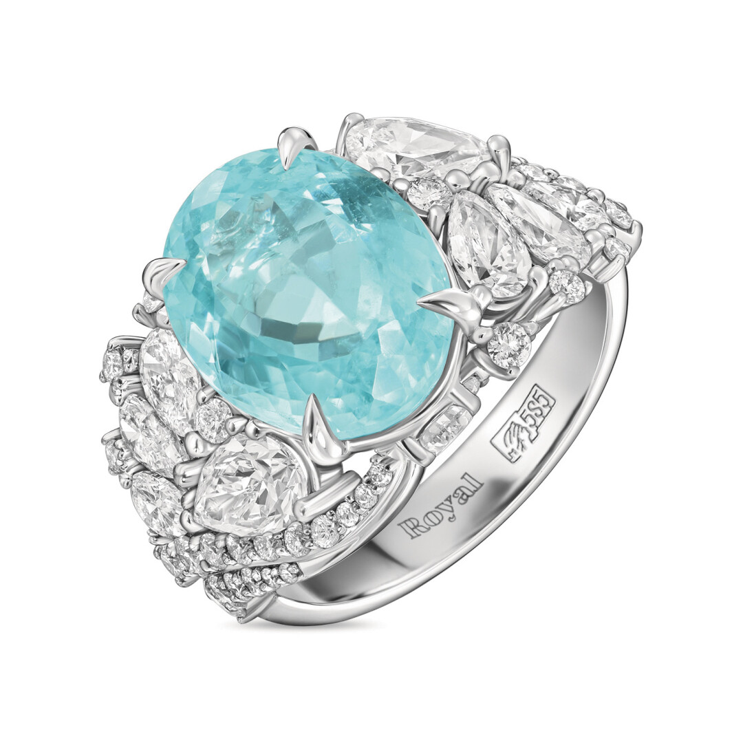 Кольцо с параибой из коллекции Royal, Miuz Diamonds