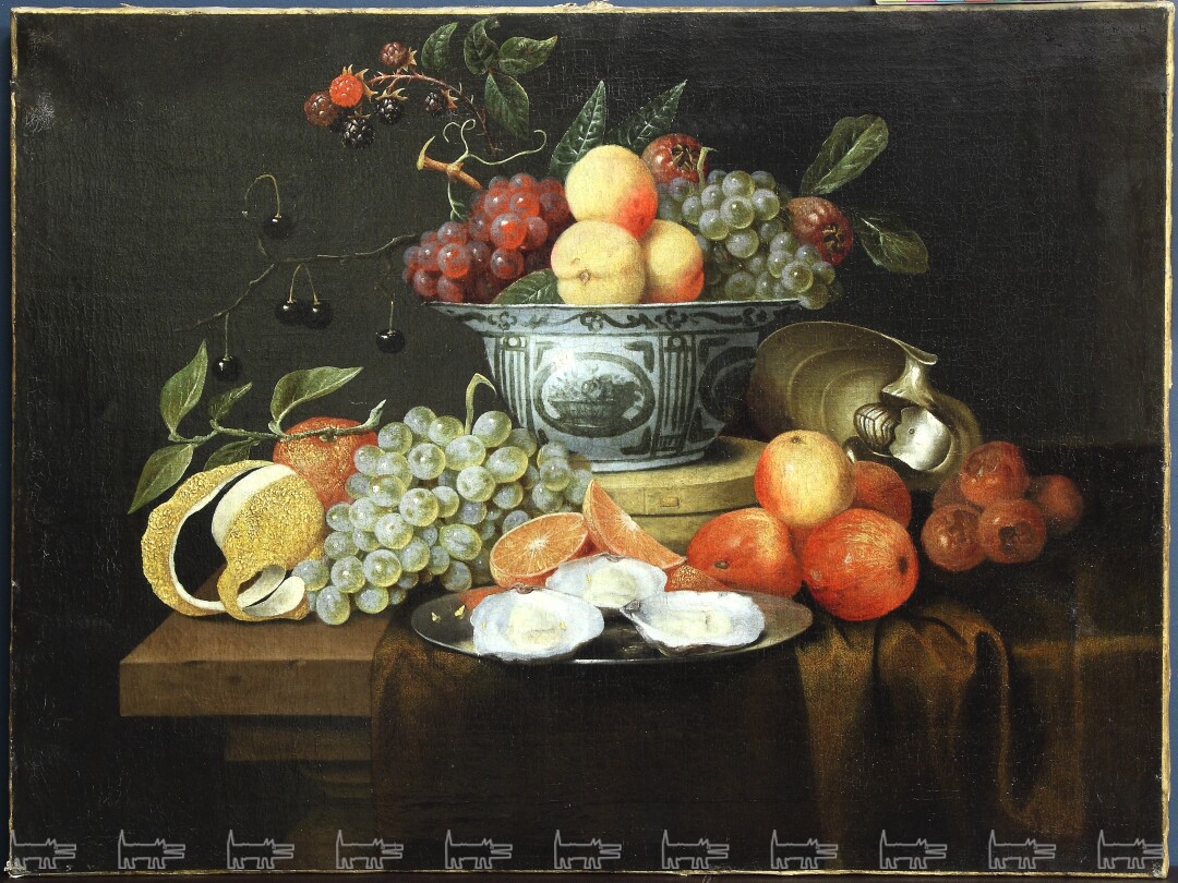 Йорис ван Сон. Фландрия. Натюрморт с фруктами, чашей и устрицами. 1658–1659. Холст, масло. Ярославский художественный музей