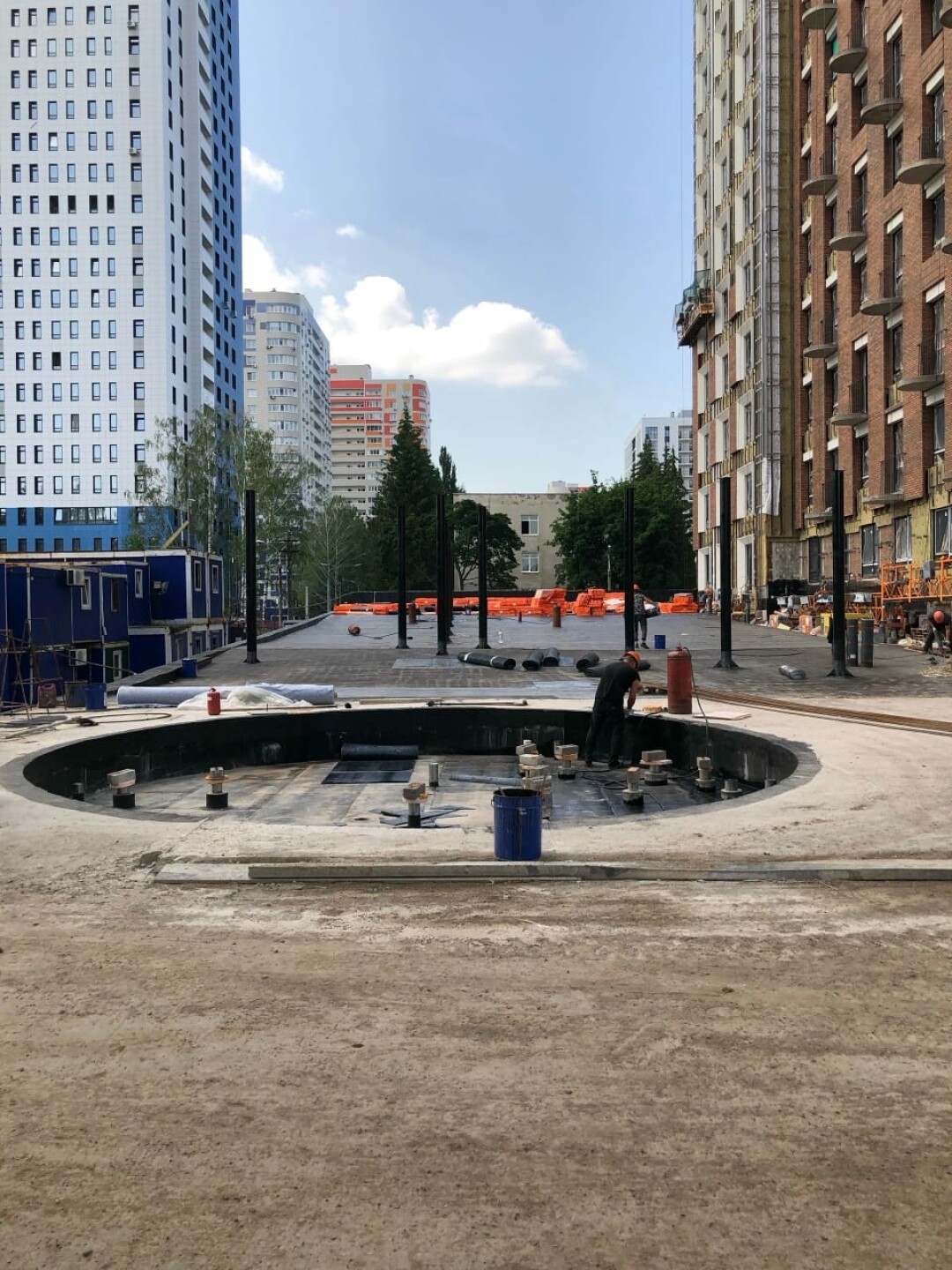 Строительство фундамента под фонтан