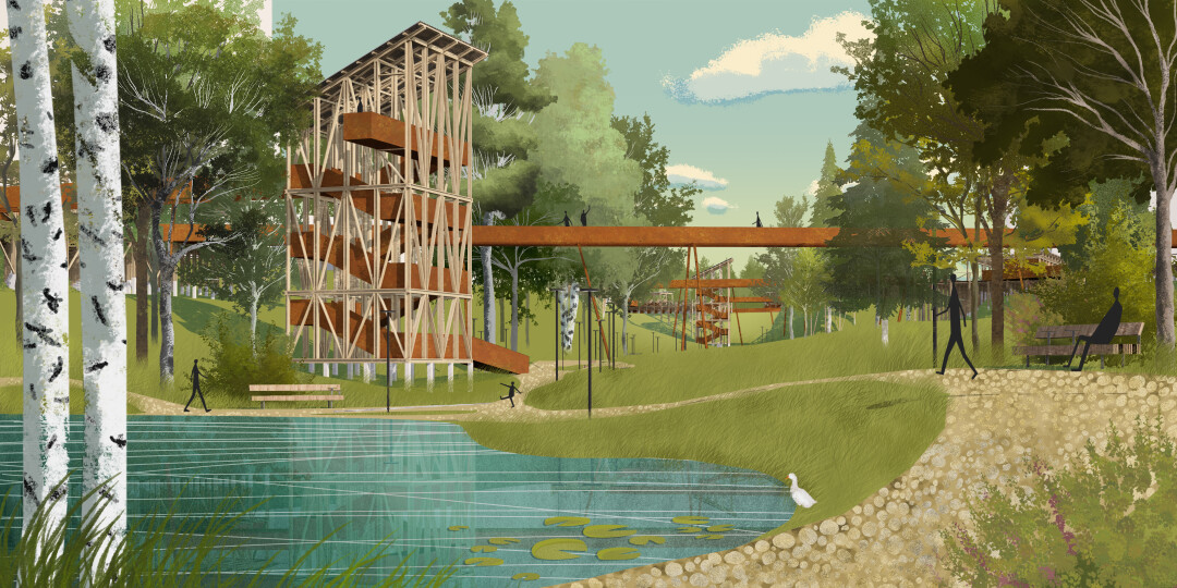 Проект общественного пространства в ЖК «Пригород Лесное» в Подмосковье