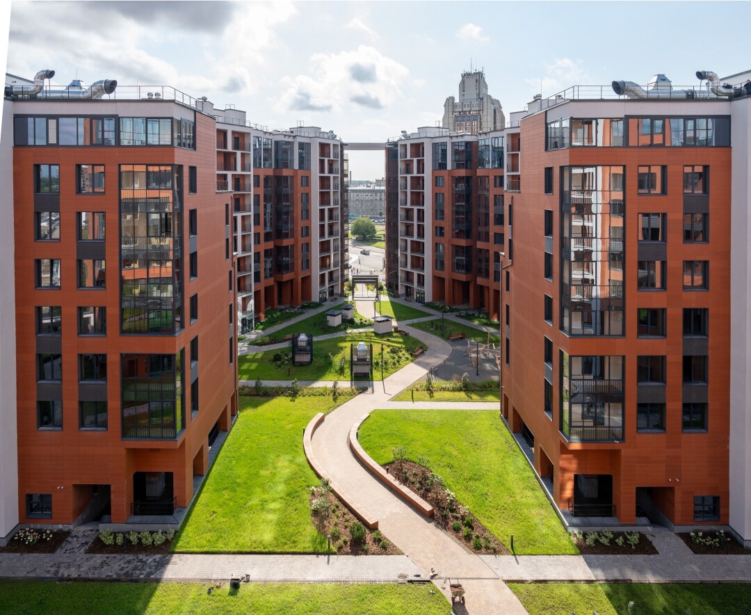 Вечнозеленый двор в ЖК Белый Остров