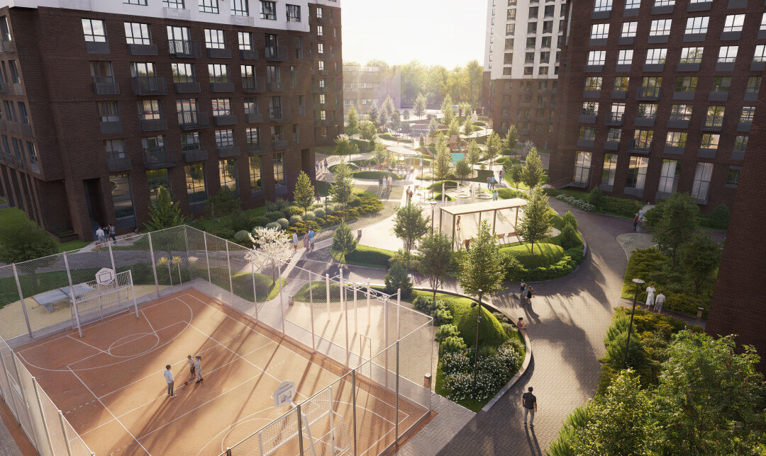 Дворовая территория делится на различные зоны: детские, игровые, спортивные площадки, места для отдыха и воркаут