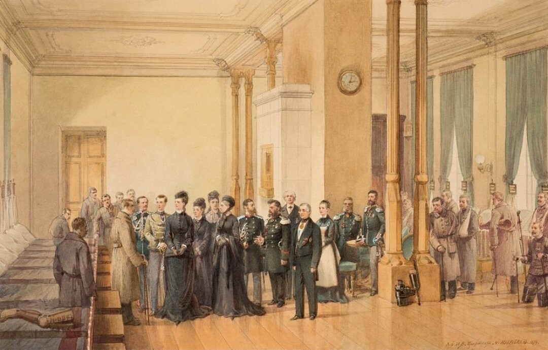 Палата для раненых в Доме призрения бедных, 1879 год