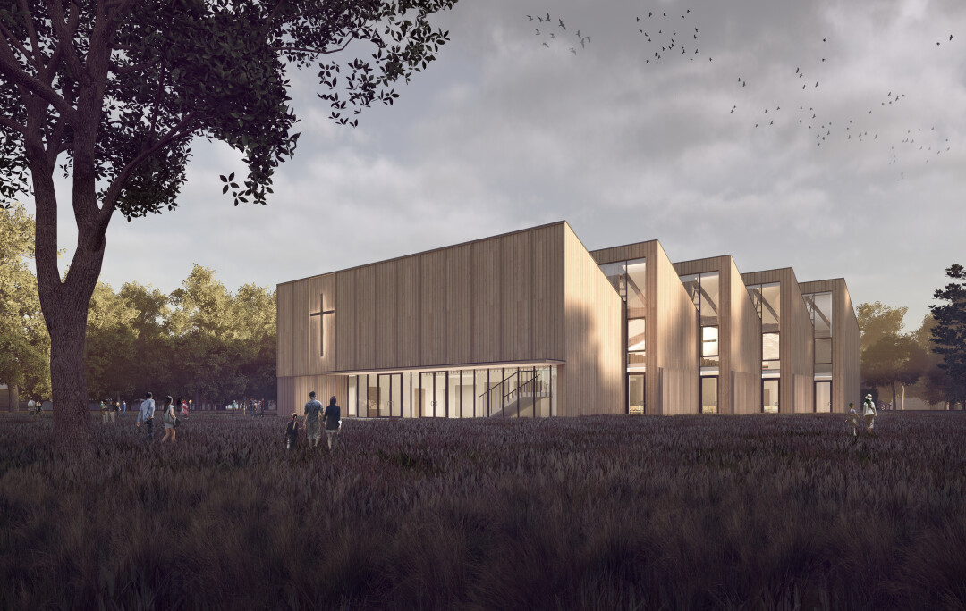 Так выглядит экстерьер церкви Евангельских христиан в Парголово, над которой Валентин Коган и команда SLOI работают прямо сейчас: under construction!