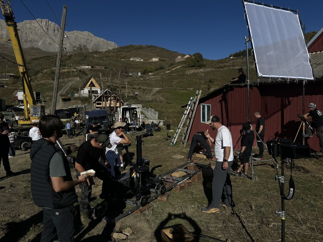 Съемочная площадка в горах Северной Осетии