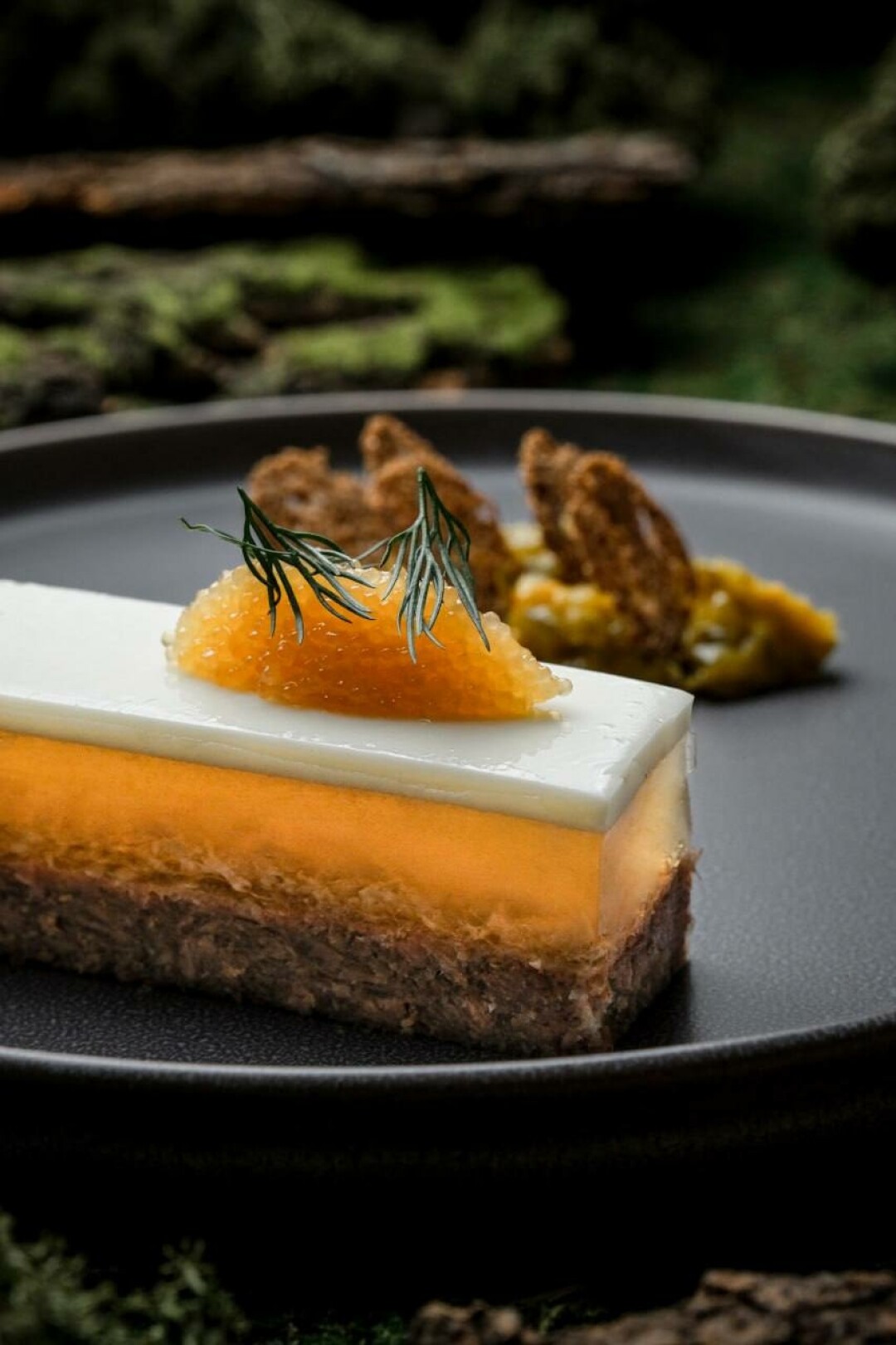 Холодец из телячьих щек с пастилой из хрена и икрой щуки (Yale)