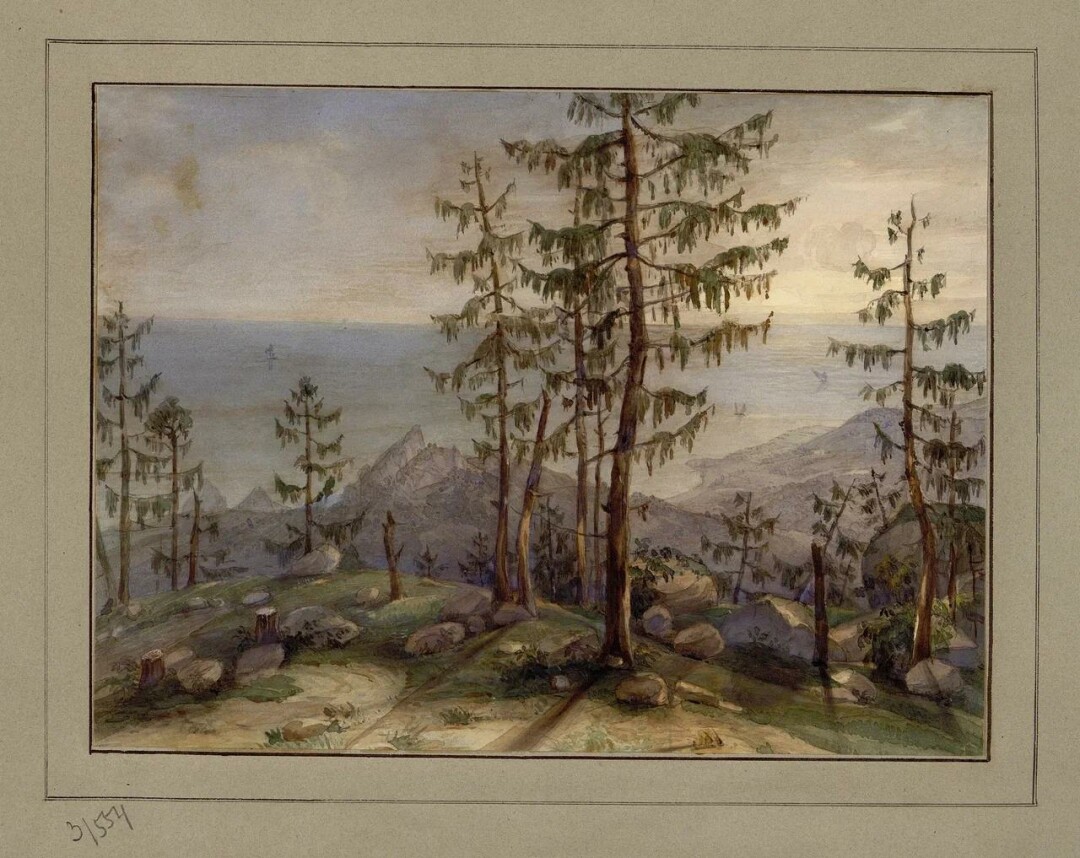 Василий Жуковский, «Крым. Вид на морское побережье c горной вершины». 1837 год