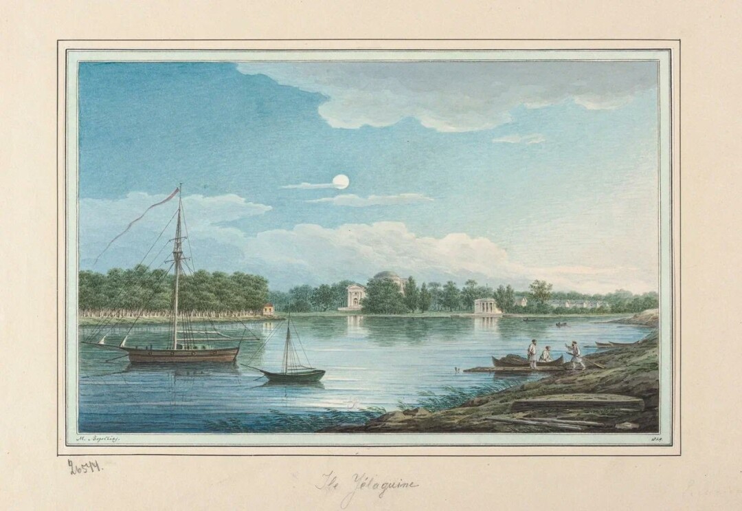 Воробьев Максим, «Вид на Елагин остров со стороны Невы». 1829 год