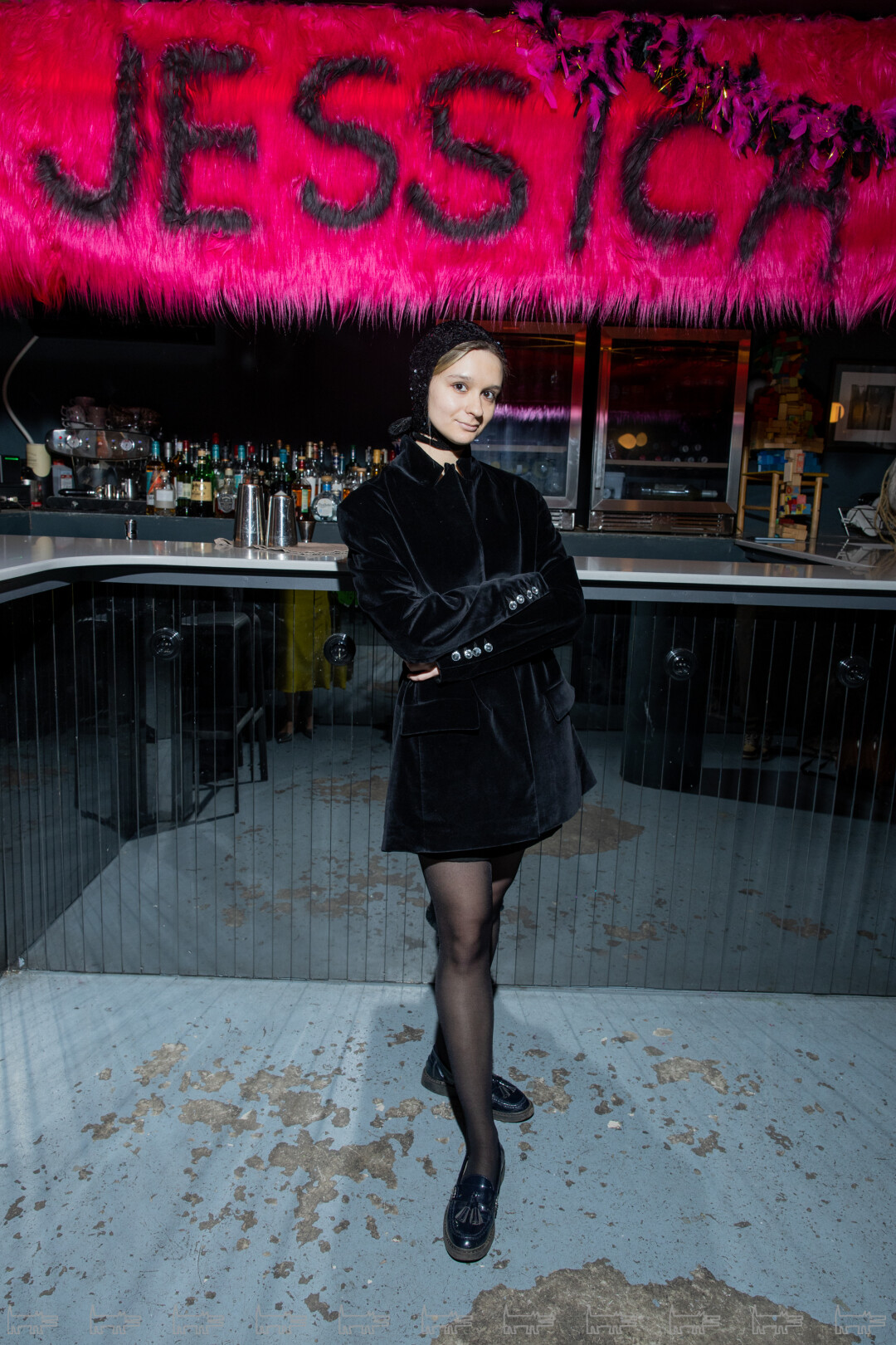 На Полине: пиджак REJO, платье GATE31, чепчик TWIN BROTHERS ATELIER