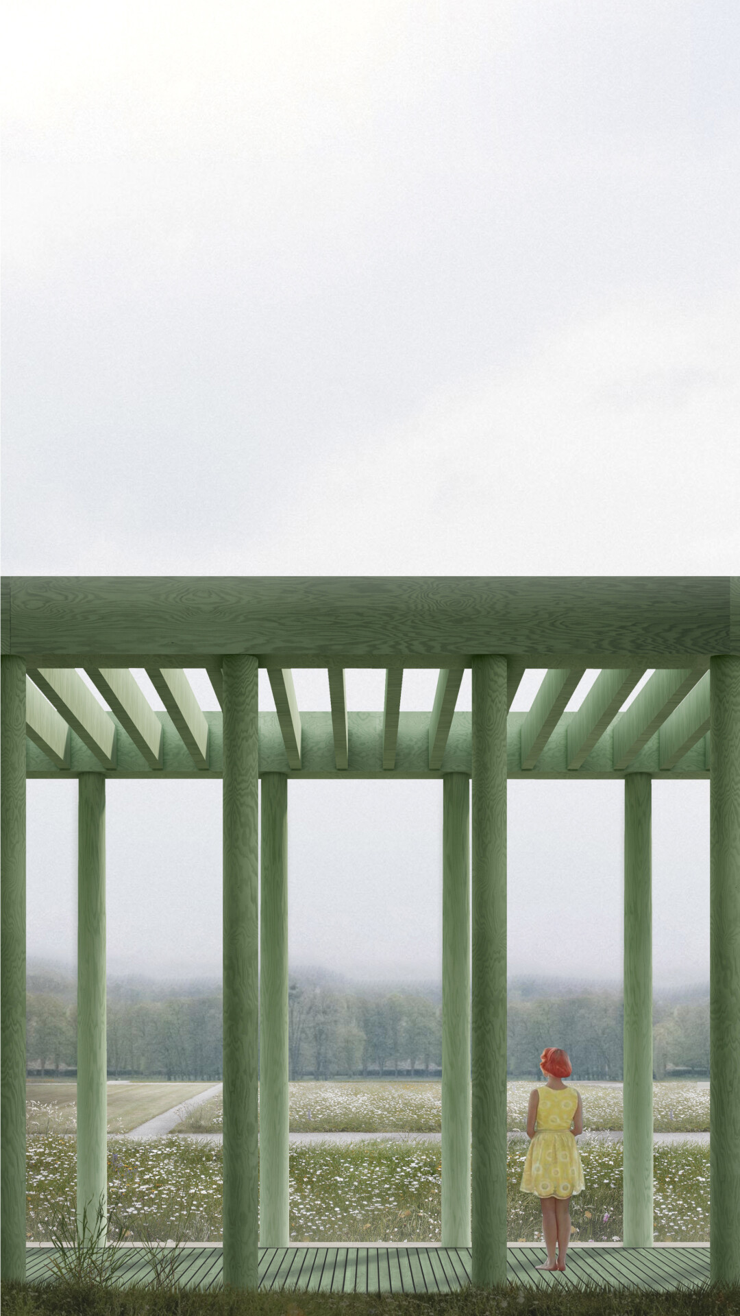 Реверанс к античным стоям на «маршруте созидания» — минималистичная галерея в пейзажном парке «Камашево» от «Челов»