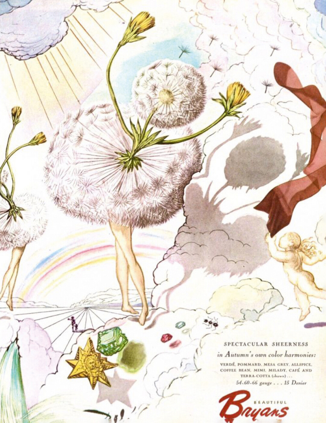 Сальвадор Дали. Реклама чулок Bryans. 1948