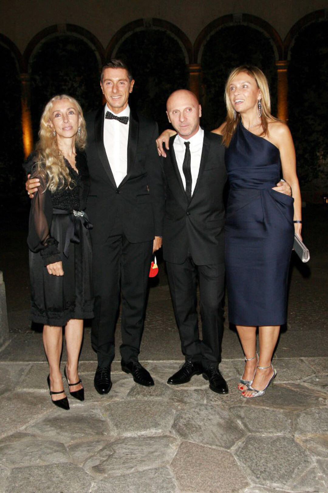 Главред Vogue Italia Франка Соццани, Алена Долецкая, Стефано Габбана и Доменико Дольче на вечеринке «10 лет Vogue в России» на Неделе моды в Милане в