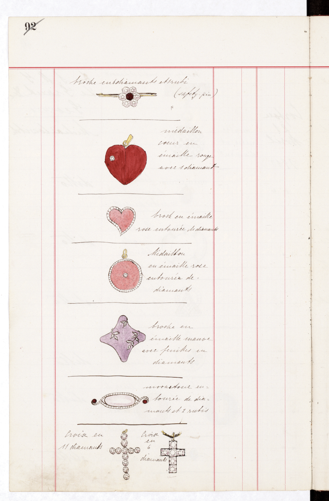 Фрагмент ювелирного альбома Романовых. РГИА