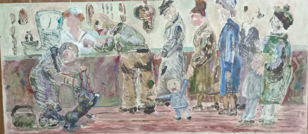 Миша Шапиро, "Очередь за сосисками", 2024 год