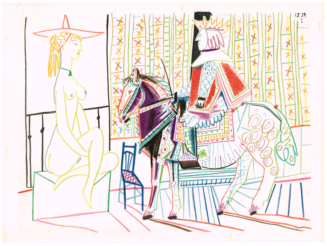 Пабло Пикассо из «Человеческая комедия». Литография. 1954 год