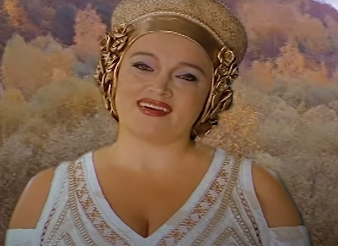 Скриншот из клипа на песню «Подари, березка»