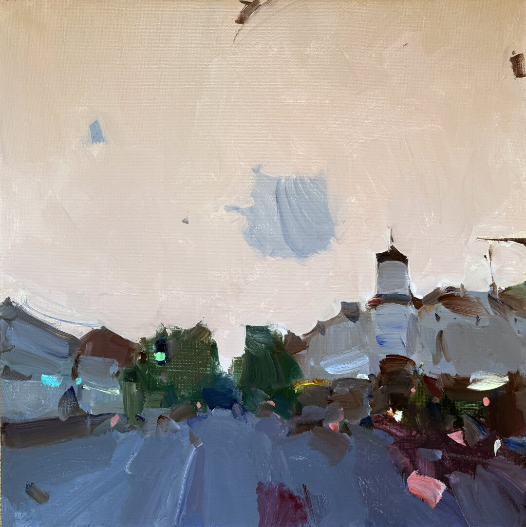 «Синий вечер на Белой реке». Холст, масло. 80х60. 2022