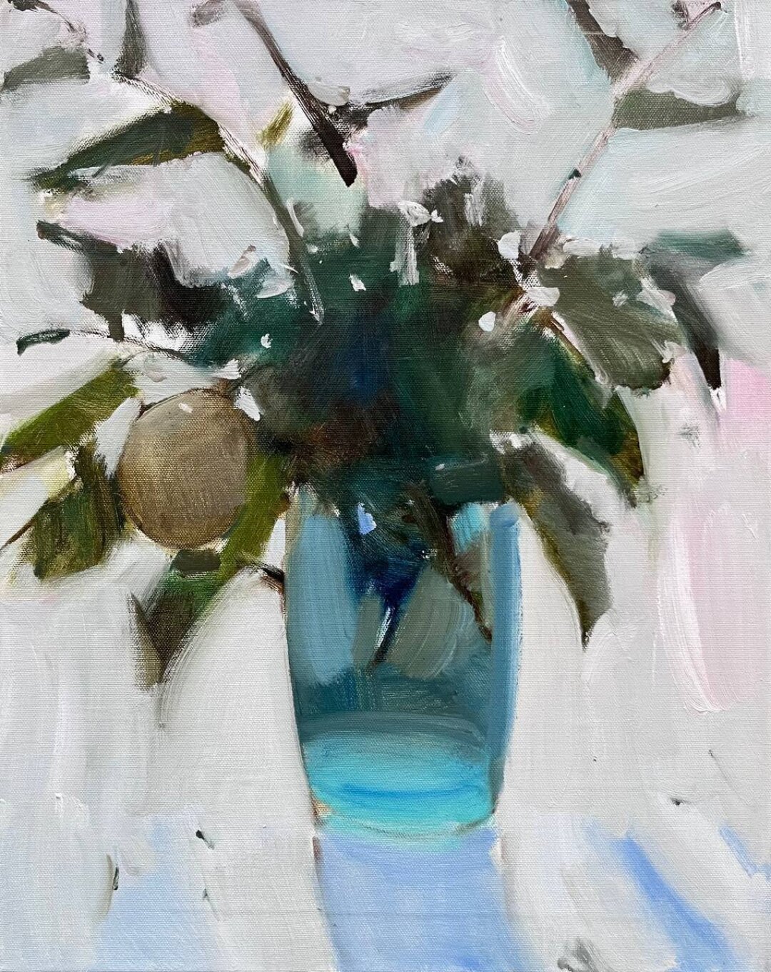 «Ветка яблони». Холст, масло. 50х40. 2022