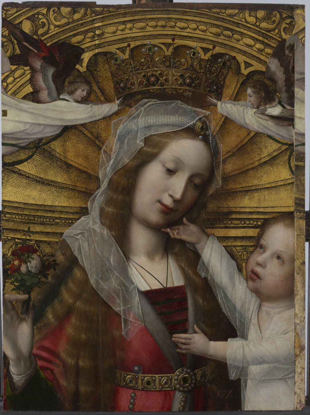 Ян Провост. Мадонна с Младенцем. Нидерланды. Между 1465 и 1529 годами. Дерево, масло. Картина после реставрации. Общий вид. Государственный Эрмитаж.