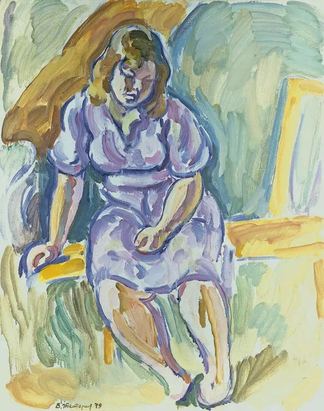 Виктор Тетерин. "Девушка в сиреневом". 1979 год