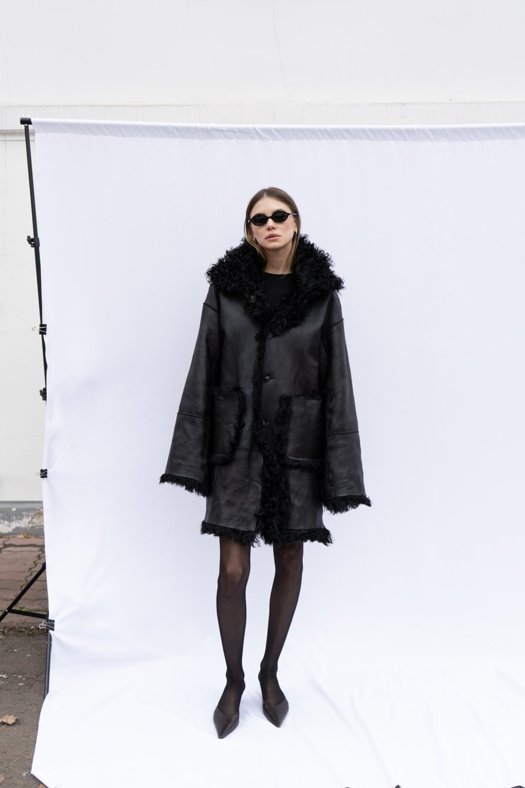 Двухсторонная шуба из меха Тиградо