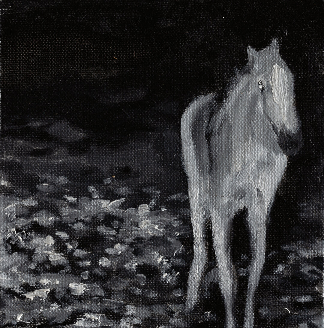 Александра Гарт. «Без названия». Холст, масло. 15×15 см. 2024