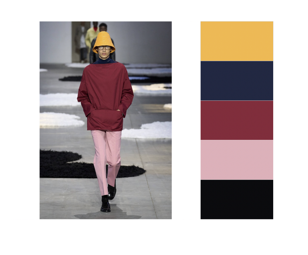 Желтый + пудровый + бордовый