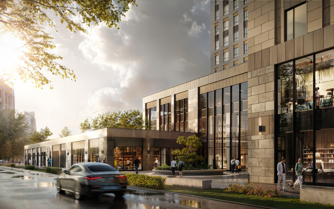 Комплекс Saan: бассейн с панорамными окнами и видом на Удельный парк