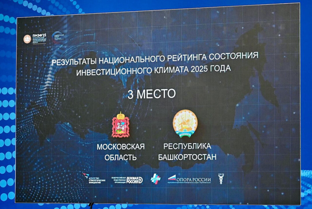 По итогам 2024 года Башкортостан вместе с Московской областью занял третье место среди регионов с наиболее благоприятными условиями для ведения