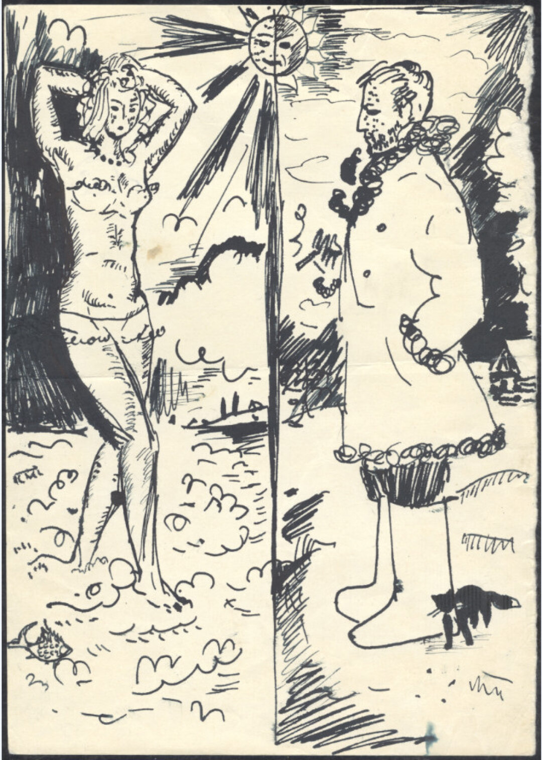 Иосиф Бродский. Автопортрет с обнаженной. 1965. Из архива Киры Федоровны Самосюк.