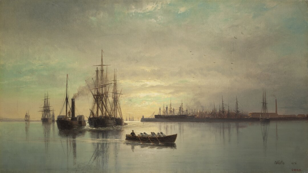 Лев Лагорио, "Вид Кронштадтского рейда", 1876 год