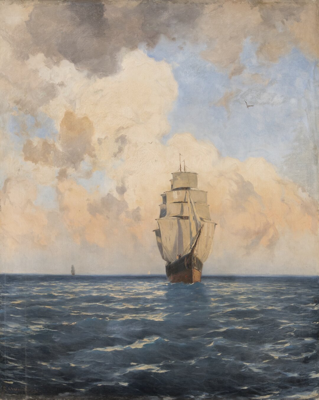 Сергей Светославский, "Парусник в море", 1890-е годы