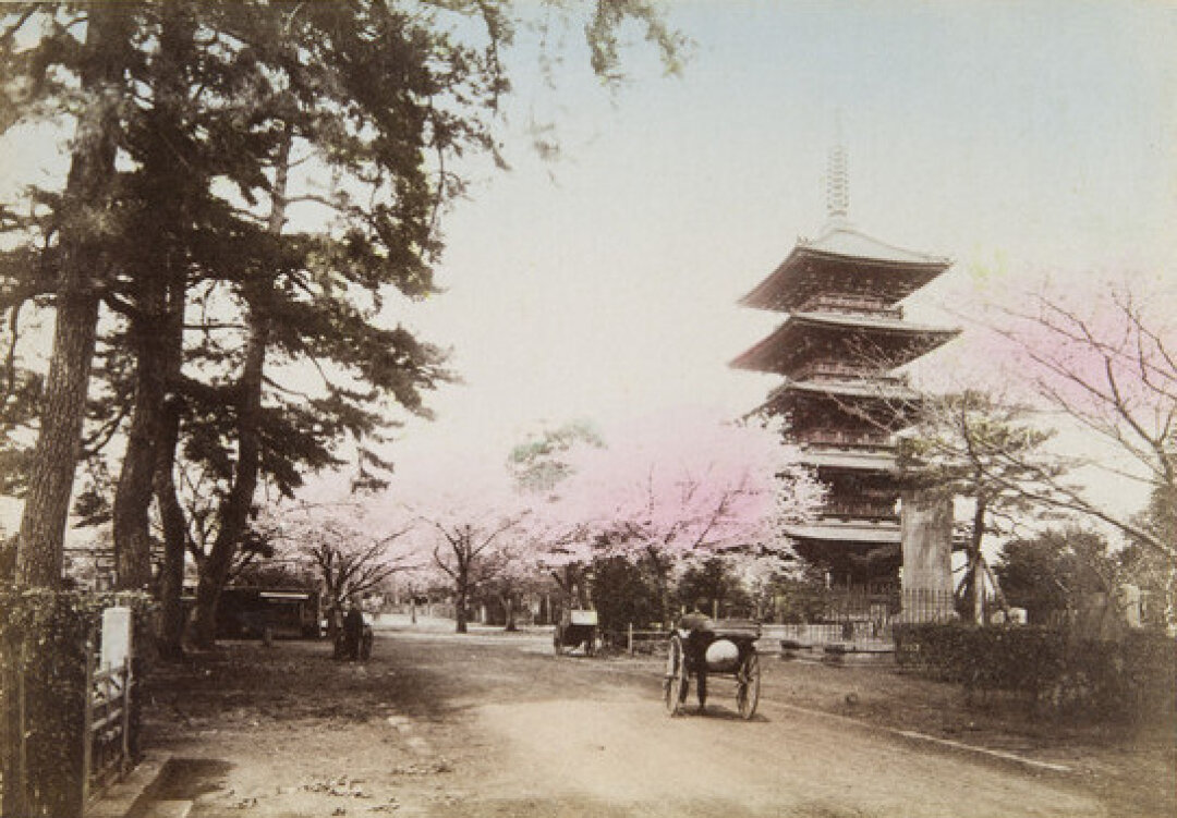 Неизвестный автор, "Парк Уэно, Токио". Альбуминовый отпечаток, 1890-е годы