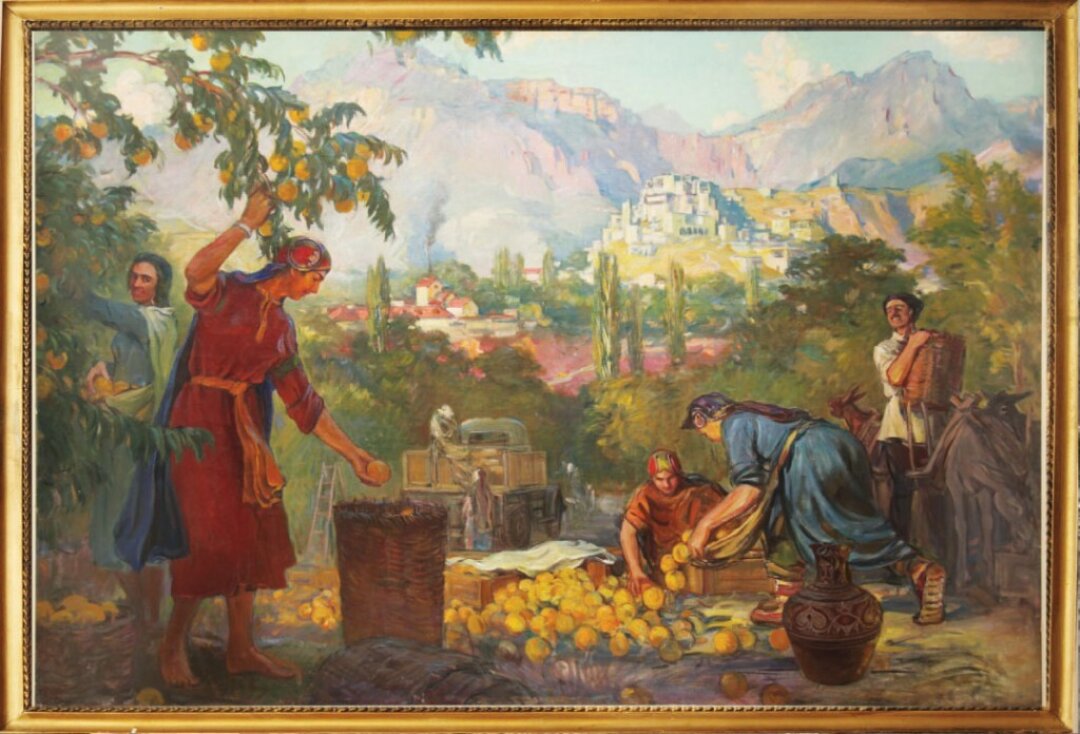 Муэтдин-Араби Джемал, «Август. Сбор персиков», 1959 - 1960гг.