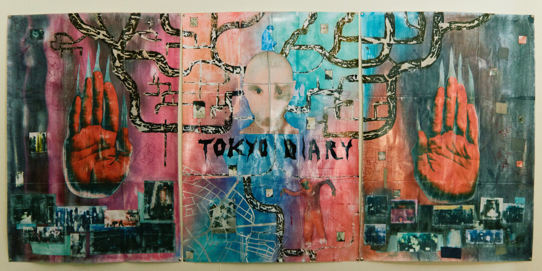 Никита «Ники» Эст. Триптих Tokyo Dairy. Vol .0. выполнен в технике mixed media