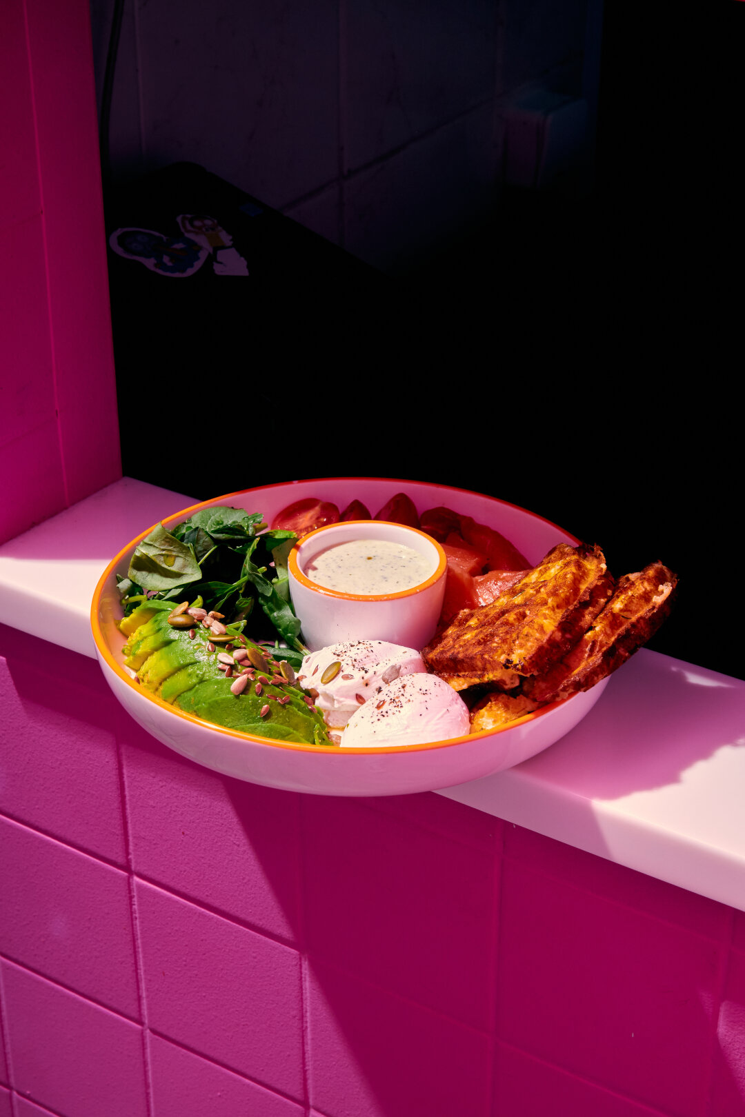 Завтрак с сырным вафлями, 980 рублей