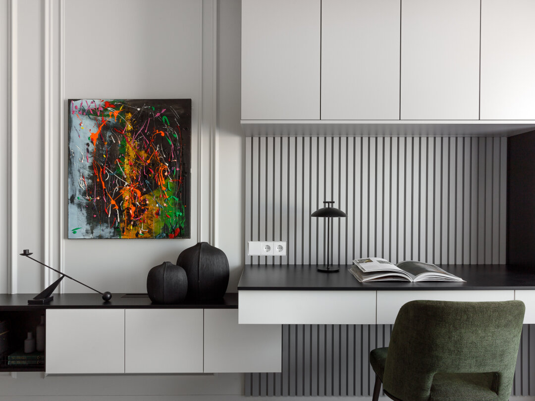 ТВ-зону оформили с помощью краски от Topcoat Boutique