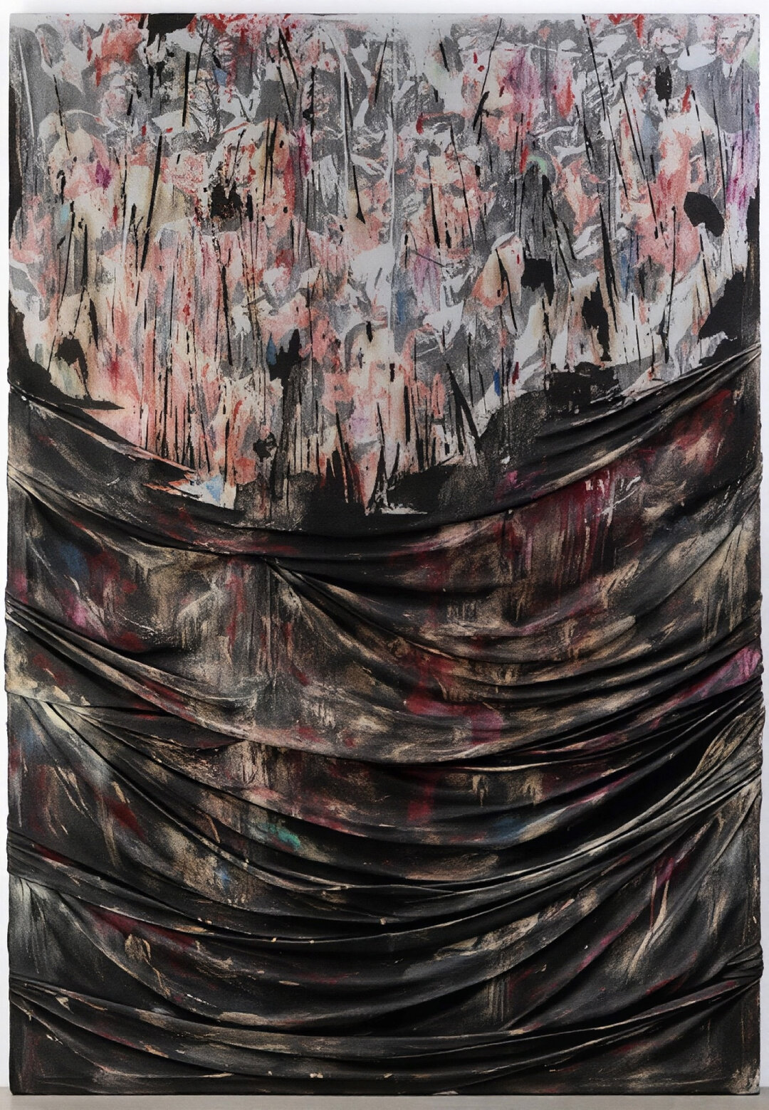 Егор Федоричев. Из серии ≪Единство≫. Брезент, битум, масло, спрей, сольвентная краска. 2022