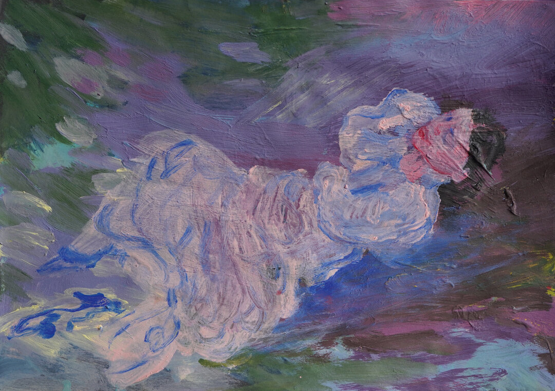 Ольга Австрейх. Ophelia. Бумага, акрил. 29,5×21 см. 2025