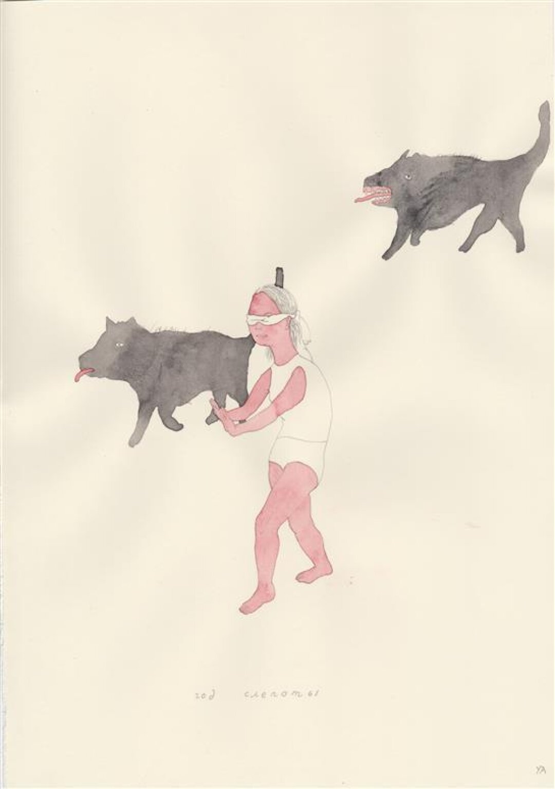 Полина Уварова. «Год слепоты». Бумага, тушь, акварель. 20×29 см. 2024