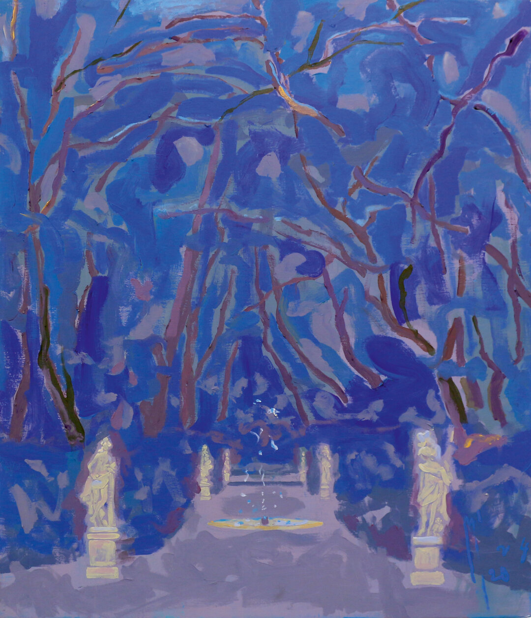 Максим Савва. Диптих «Пленэр в Летнем Саду и Петергофе». Холст, акрил. 2024