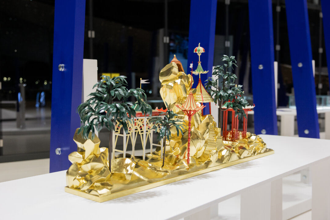 Фрагмент инсталляции «Путь шедевра», рассказывающий о реставрации Китайского дворца в Ораниенбауме