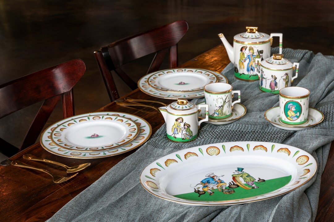 Cервиз «Крысята-воришки» из коллаборации ИФЗ и художника Михаила Шемякина