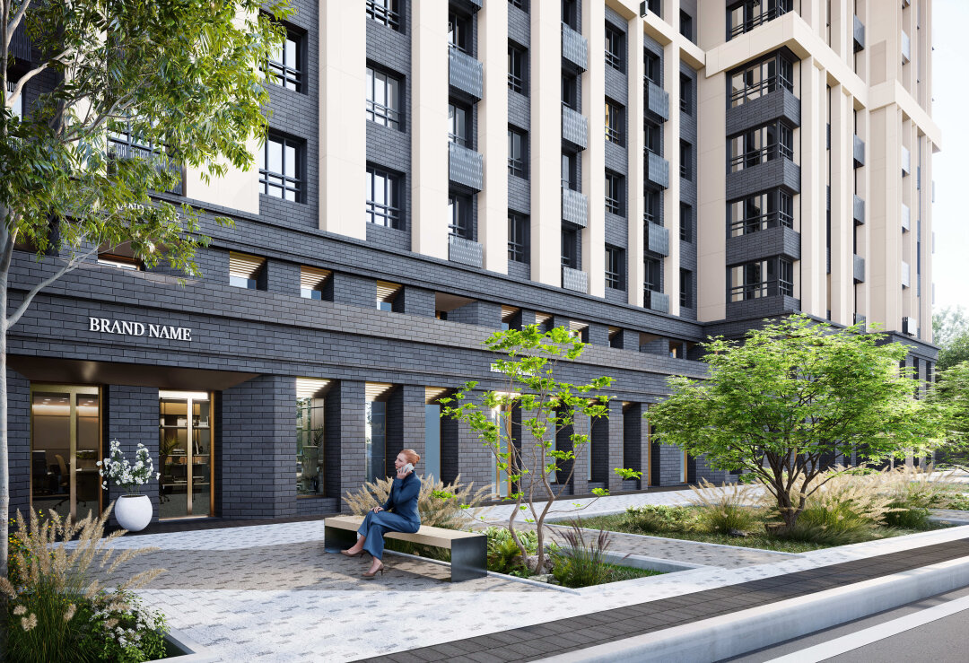 В «Вершине» предусмотрены все необходимые жителям локации: от кофеен, магазинов и танцевальной студии до колясочных и лапомойки для собак