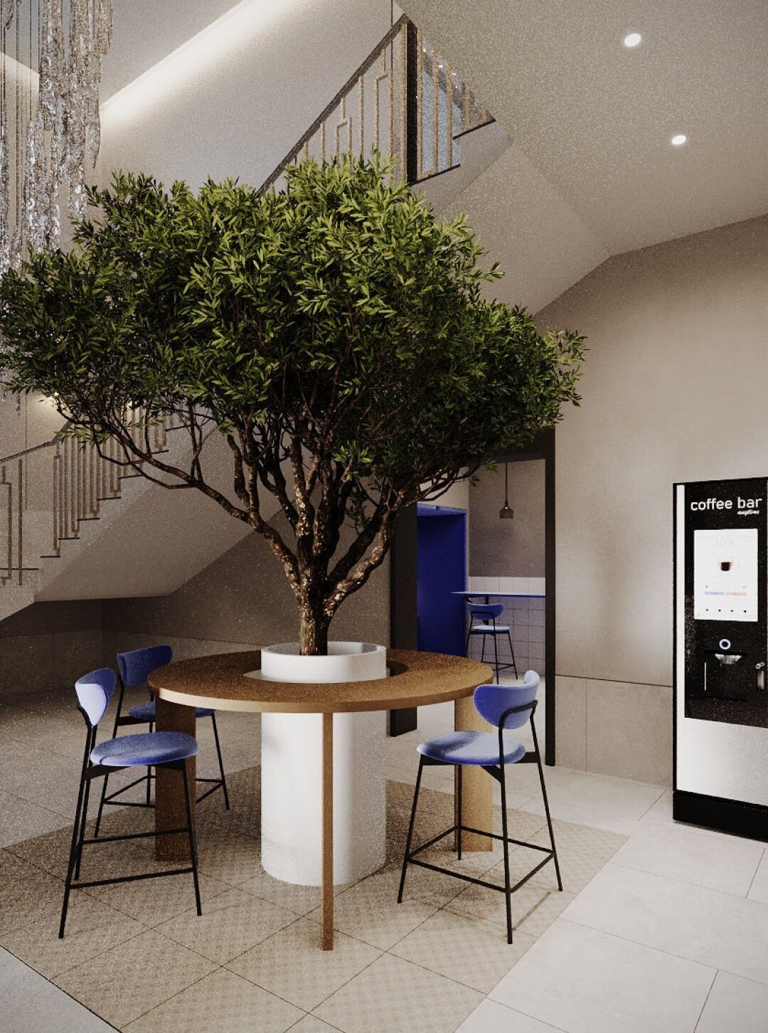 В Соседском центре на цокольном этаже расположатся общая зона отдыха, коворкинг и кардиозона с тренажерами