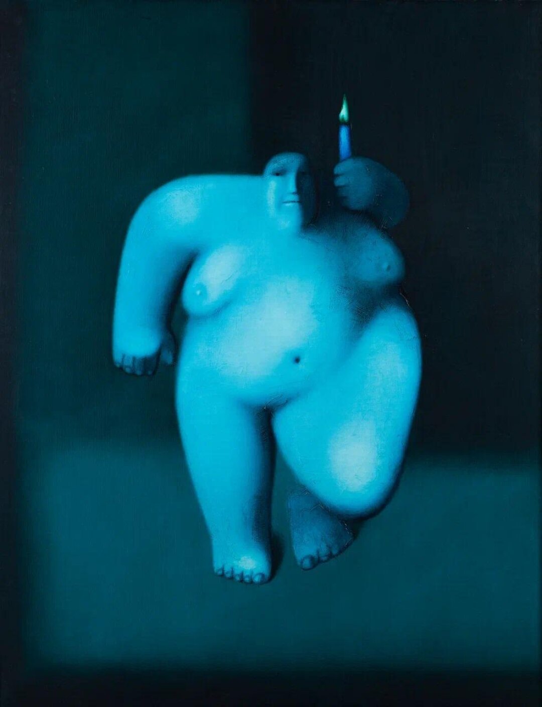 Олег Целков, "Женщина со свечкой", 1988