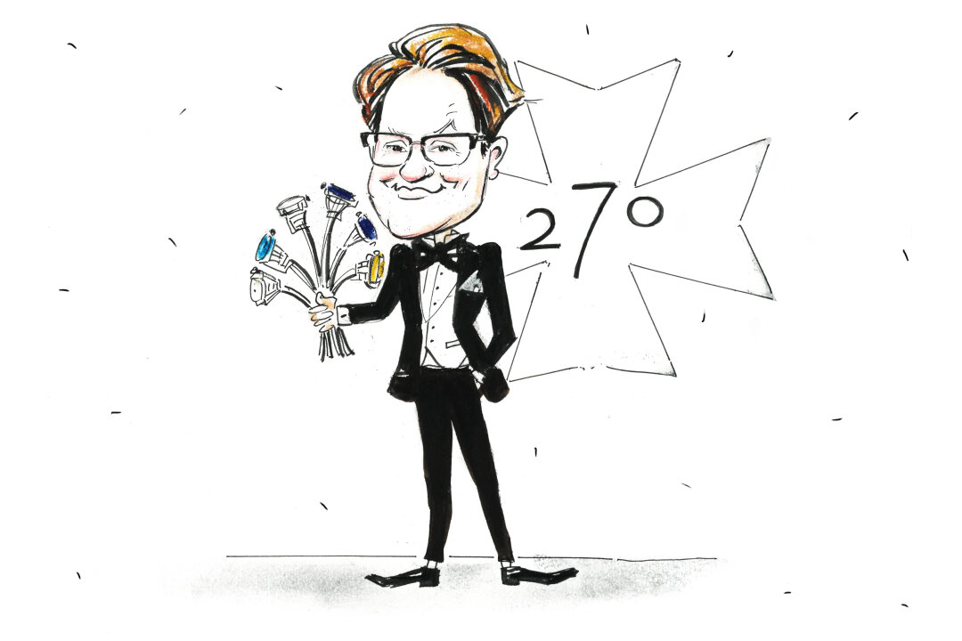 Павел Кейв. Портрет — подарок художника, запечатлевшего автора статьи в Лондоне на юбилейном мероприятии Vacheron Constantin